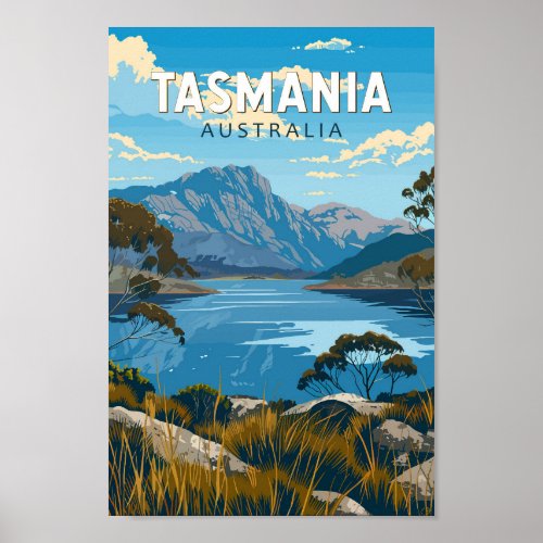 Tasmania Australia Travel Art Vintage Poster