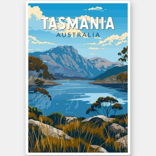 Tasmania Australia Travel Art Vintage Sticker