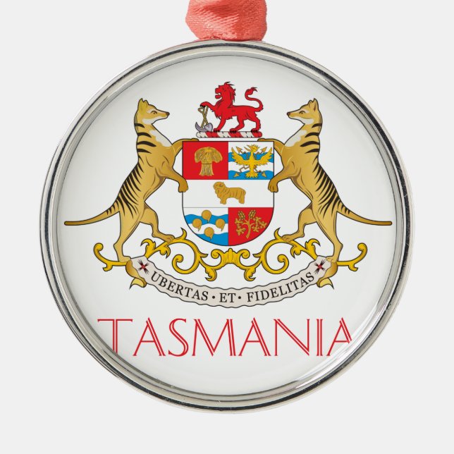 Tasmania coat of arms metal ornament (Front)