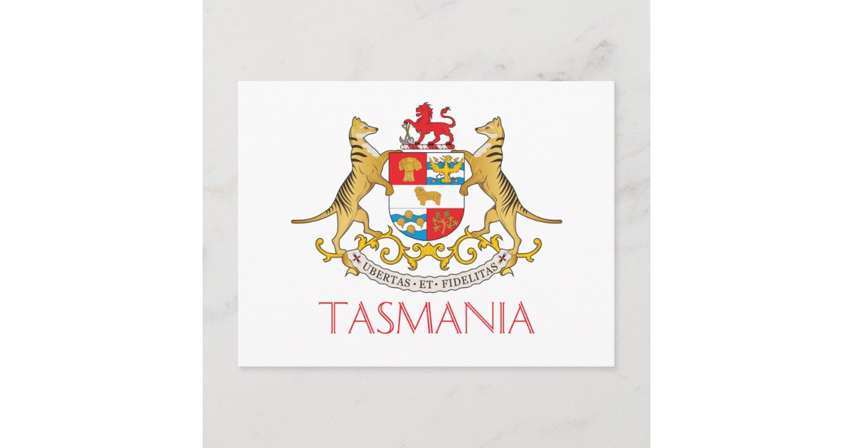 Tasmania coat of arms postcard | Zazzle