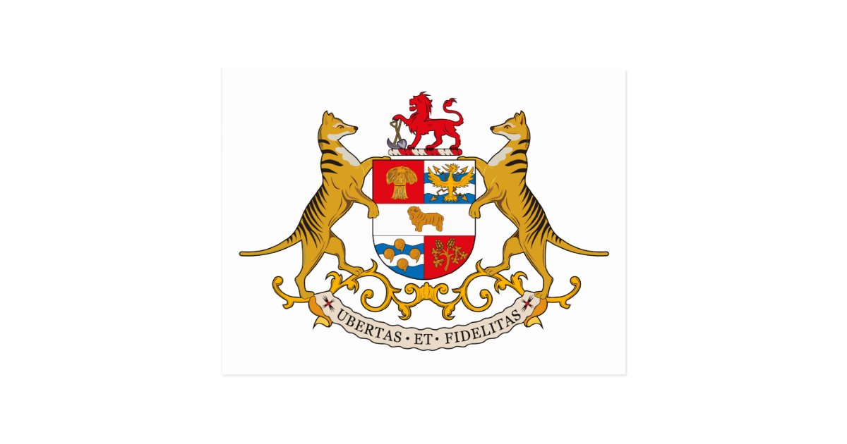 Tasmania Coat of Arms Postcard Tasmania Coat of Arms Postcard