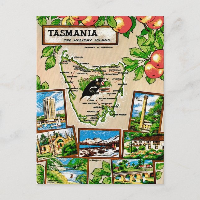 Tasmania Holiday Island Postcard (Front)