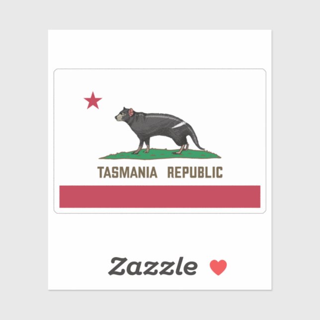 Tasmania Republic Tasmanian devil Flag Sticker (Sheet)