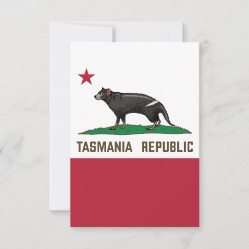 Tasmania Republic Tasmanian devil Flag Thank You Card