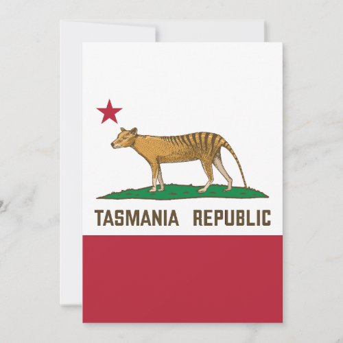 Tasmania Republic Thylacine Flag Tasmanian tiger Invitation