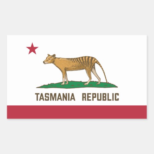 Tasmania Republic Thylacine Flag Tasmanian tiger Rectangular Sticker