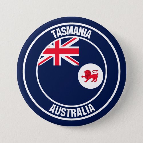 Tasmania Round Emblem Button