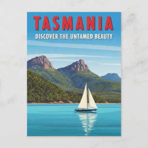 Tasmania Sailboat Australia Travel Postcard