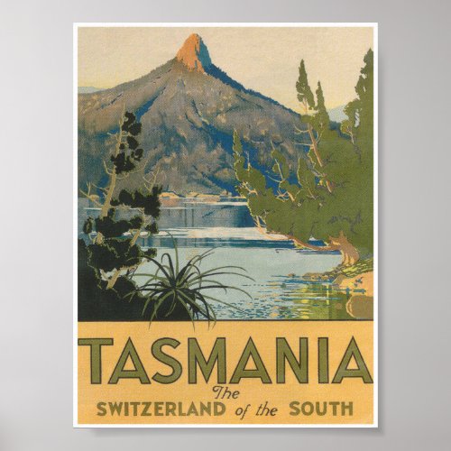 Tasmania Switzerland of the South Vintage Travel Poster