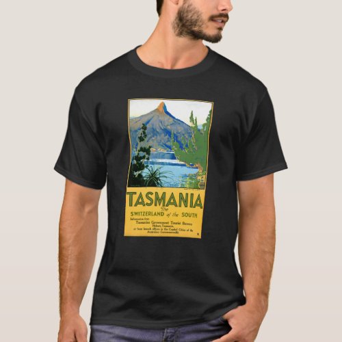 Tasmania Vintage Travel Poster Restored T_Shirt