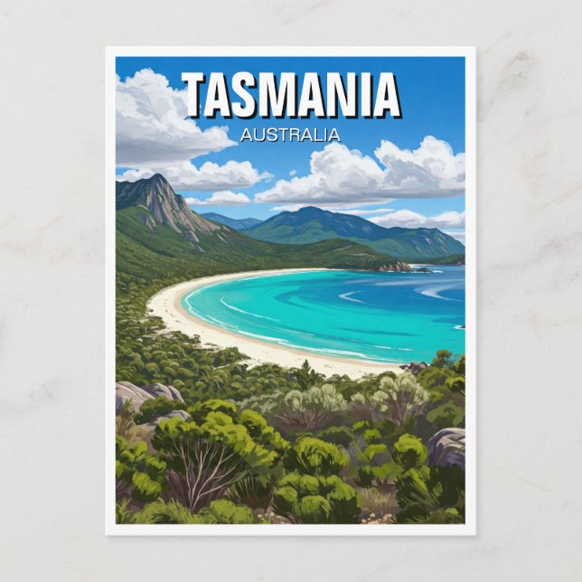 Tasmania Wineglass Bay Australia Travel Postcard (Front)