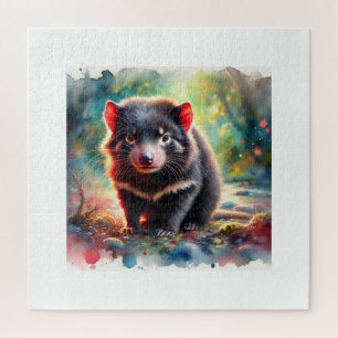 Tasmanian Devil 240824AREF116 - Watercolor Jigsaw Puzzle