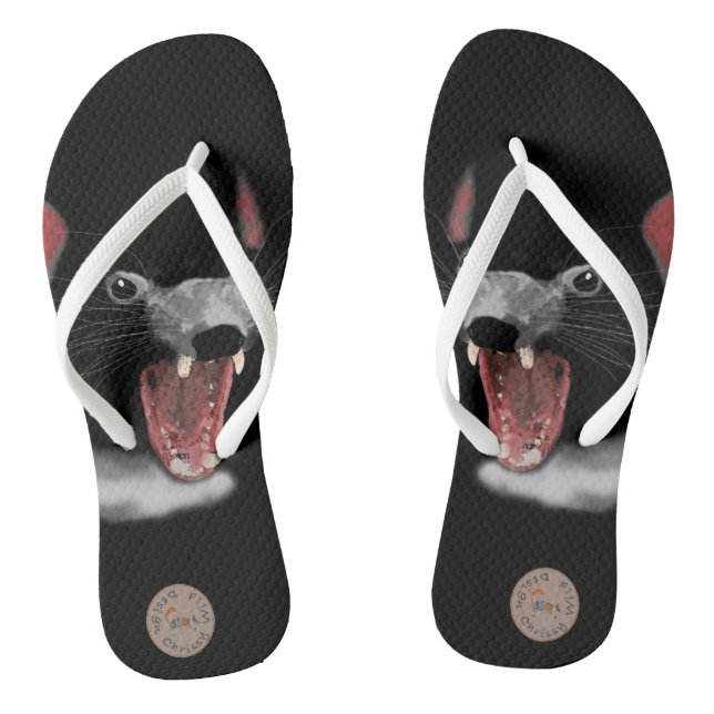 Tasmanian Devil  by Chrissy Wild Flip Flops (Footbed)