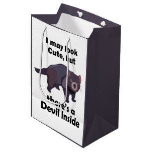 Tasmanian Devil Cute Devil Inside Funny Marsupial Medium Gift Bag