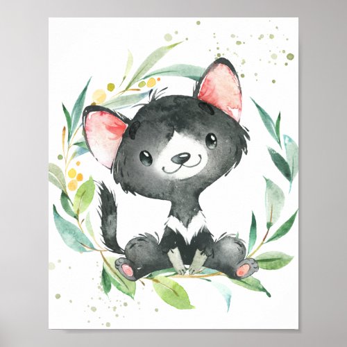 Tasmanian Devil Eucalyptus Greenery Kids Wall Art