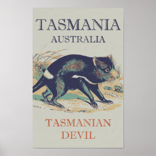 Tasmanian Devil, iconic animal Tasmania Australia Poster