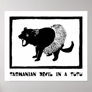 Tasmanian Devil in a Tutu Poster
