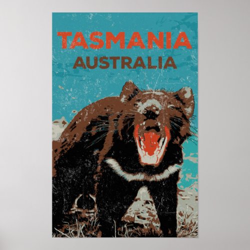 Tasmanian Devil Tasmania island Australia Poster
