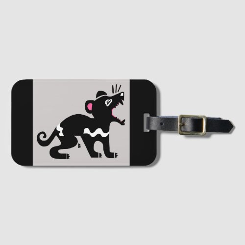 Tasmanian DEVIL _ Wildlife _ Marsupial _ Black Luggage Tag