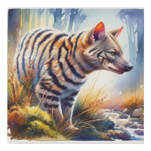 Tasmanian Tiger in Watercolor REF44 _ Watercolor Faux Canvas Print