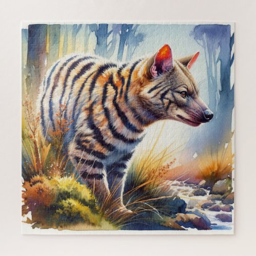 Tasmanian Tiger in Watercolor REF44 _ Watercolor Jigsaw Puzzle