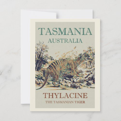 Tasmanian tiger the thylacine Tasmania Australia Postcard