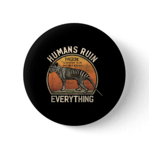 Tasmanian Tiger Thylacine Australian Extinct Anima Button