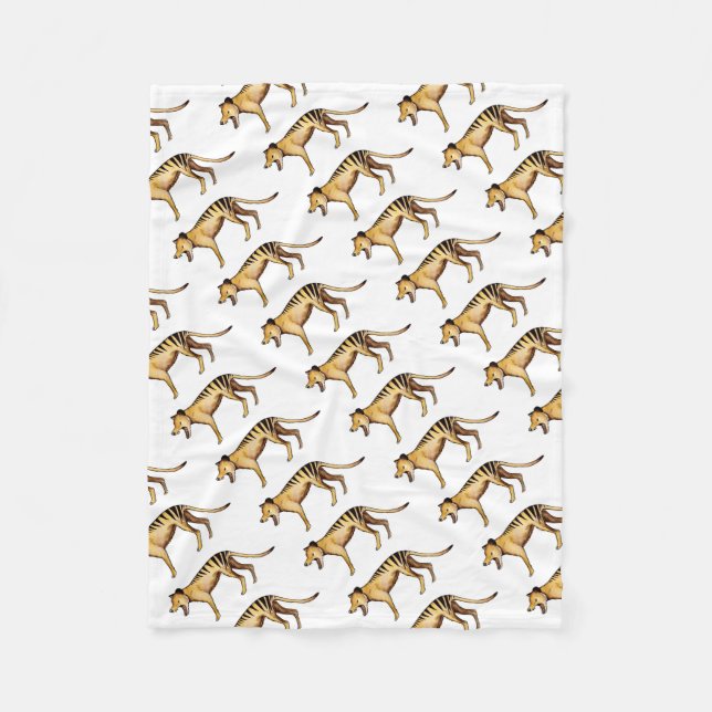 Tasmanian tiger, Thylacine Fleece Blanket (Front)