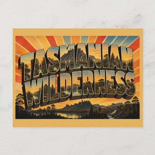 Tasmanian Wilderness TAS Vintage Travel Art Postcard