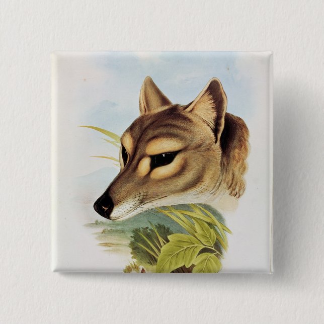 Tasmanian Wolf or Tiger Button (Front)
