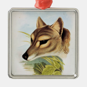 Tasmanian Wolf or Tiger Metal Ornament