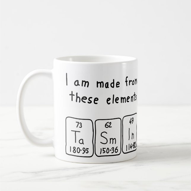 Tasmin periodic table name mug (Left)