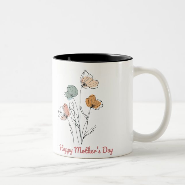 Tasse 2 Couleurs Happy Mother's Day Two-Tone Coffee Mug (Right)