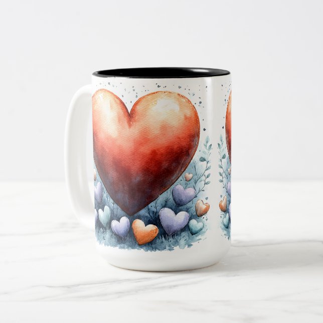 Tasse 2 Couleurs Personalized Valentine Coffee Mug (Front Left)