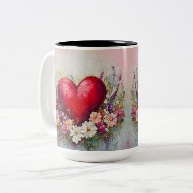 Tasse 2 Couleurs Personalized Valentine Coffee Mug (Front Left)