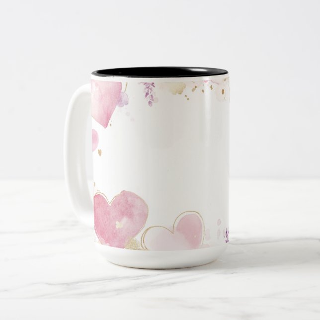 Tasse 2 Couleurs Personalized Valentine Coffee Mug (Front Left)