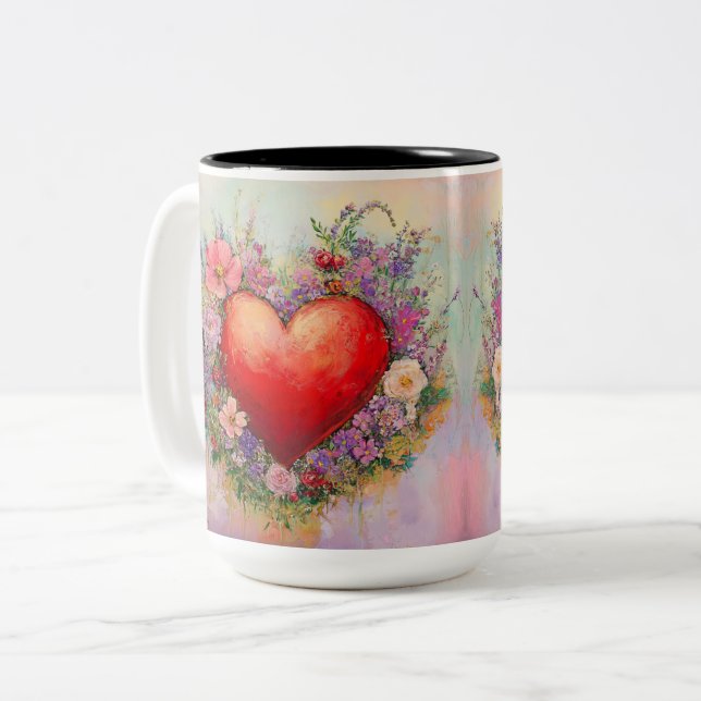 Tasse 2 Couleurs Personalized Valentine Coffee Mug (Front Left)