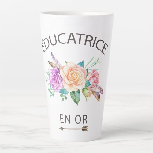 Tasse de caf fleurs ducatrice en or latte mug