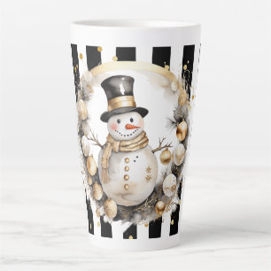 Tasse Latte Groß Snowman and Stripes Var07 Mug