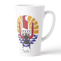 ☕ Tasse Latte Polynesian Flag "Coffee! Taofe!"