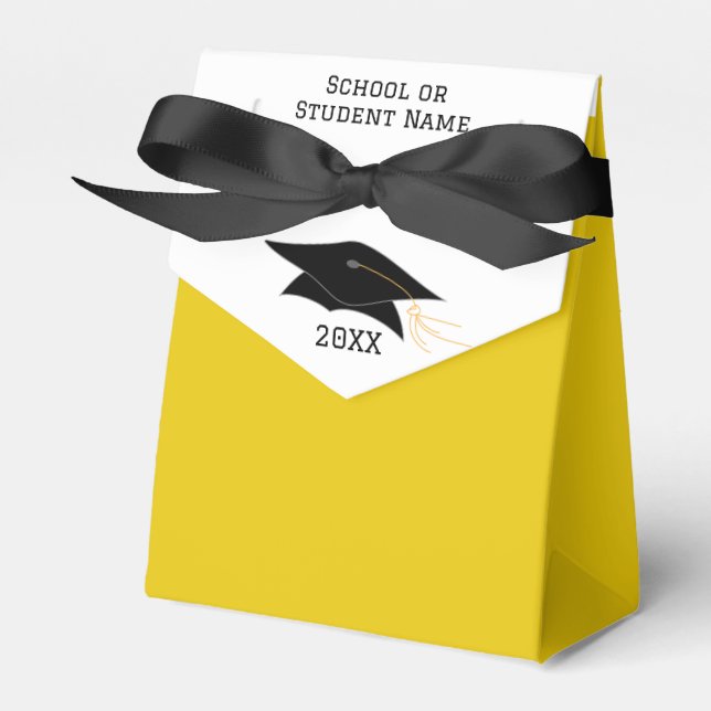 Tassel and Grad Cap Graduation Favor Boxes (Front Side)