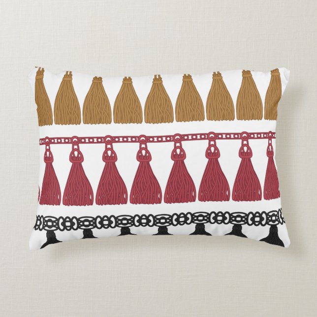 Tassel garland set. Isolated tassel fringe border  Accent Pillow (Front)