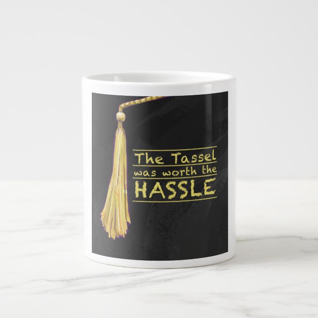 Tassel Hassle Gold Giant Coffee Mug (Front)