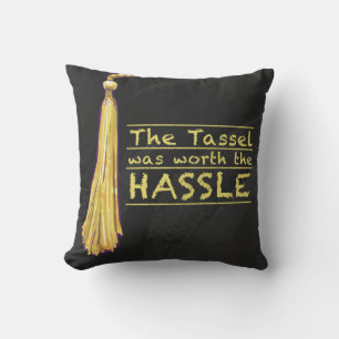 Tassel Hassle Gold Throw Pillow
