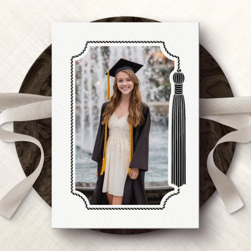 Tassel Photo Letterpress Graduation Announcement