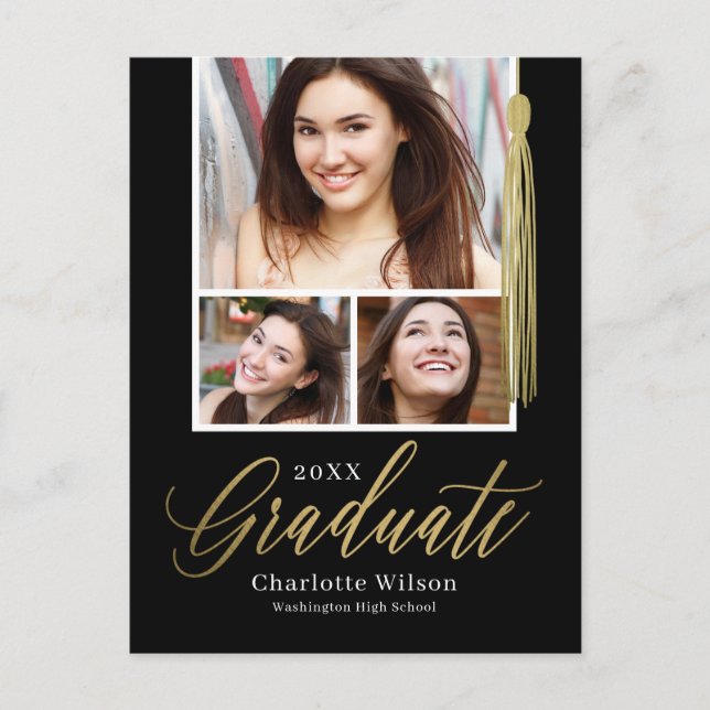 Tassel Pride Graduation Announcement Postcard (Front)