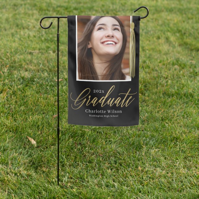 Tassel Pride Graduation Garden Flag (In SItu)