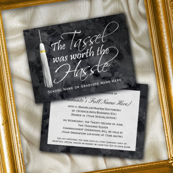 Tassel Was Worth The Hassle College Graduation Invitation by CustomInvites at Zazzle