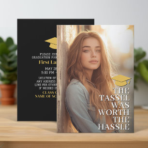 Tassel Was Worth the Hassle - Modern Photo - Grad Invitation