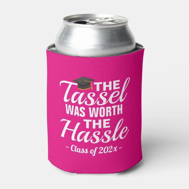 Tassel Worth Hassle Graduation Can Cooler (Can Front)